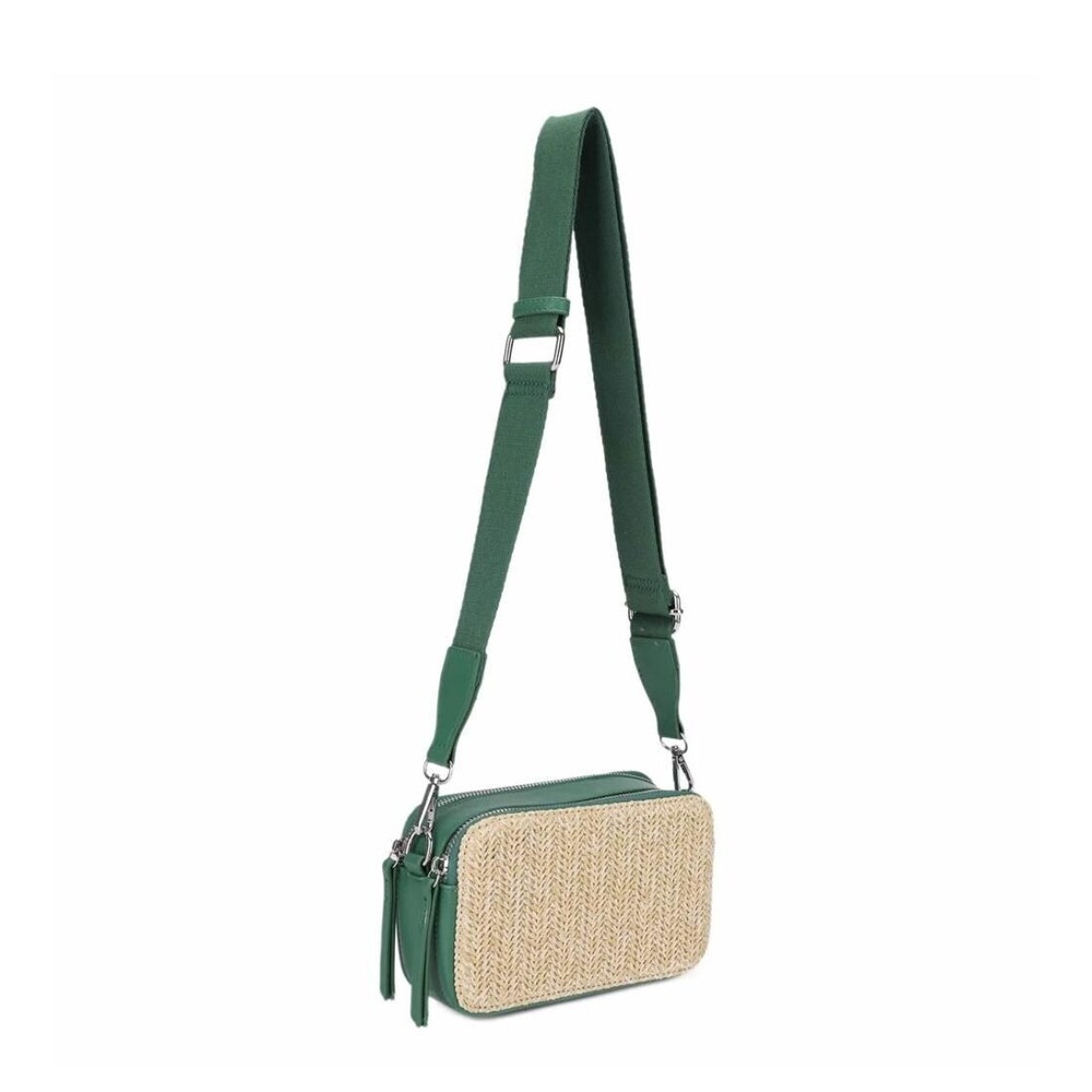 NWT Kelly Green Straw Crossbody Bag Woven Summer Vacation Beach Purse - Picture 4 of 6